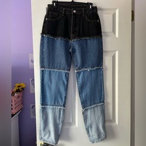Size small SHEIN jeans, blue blocked